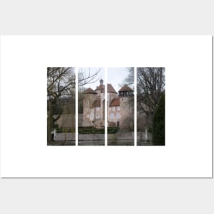 The castle of Sercy is a 12th-century castle in the Bourgogne-Franche-Comte. Cloudy winter day Posters and Art